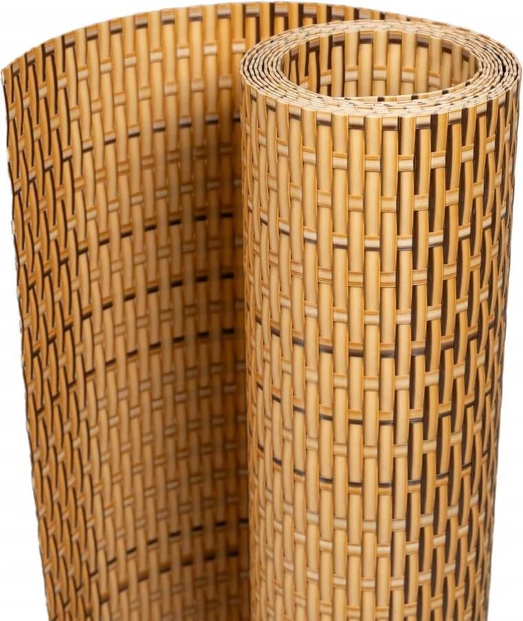 VidaXL Balkonscherm 1000x100 cm poly rattan lichtbruin