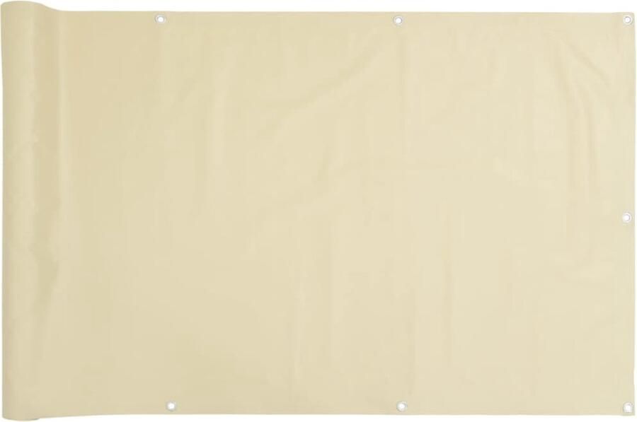 VidaXL Balkonscherm 1000x120 cm PVC crèmekleurig