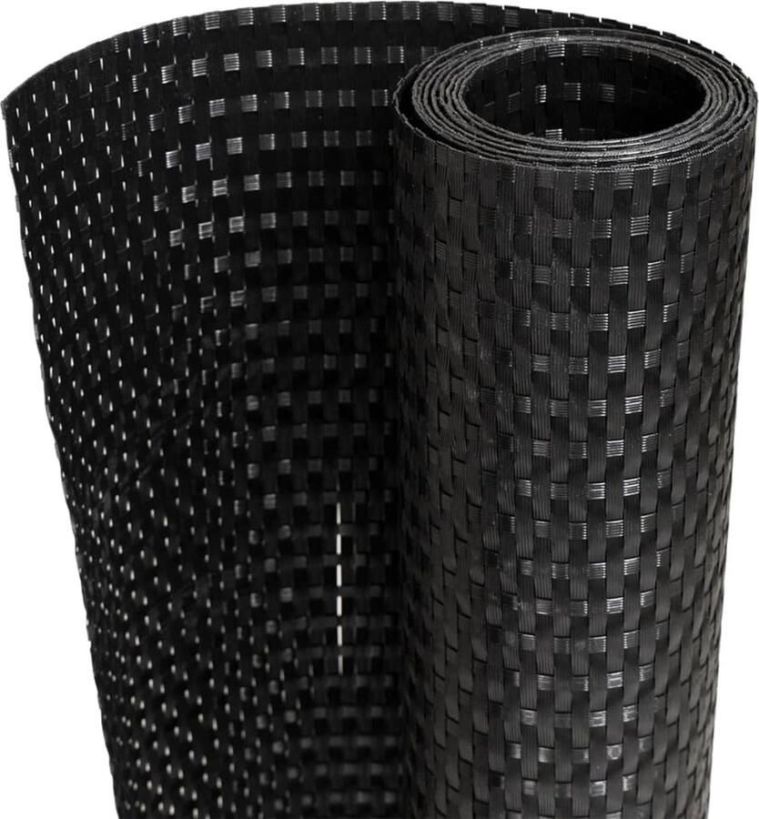 VidaXL Balkonscherm 600x100 cm poly rattan zwart