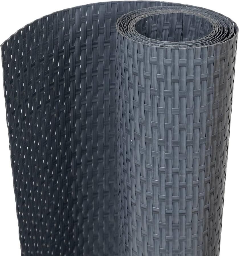 VidaXL Balkonscherm 600x80 cm poly rattan antracietkleurig