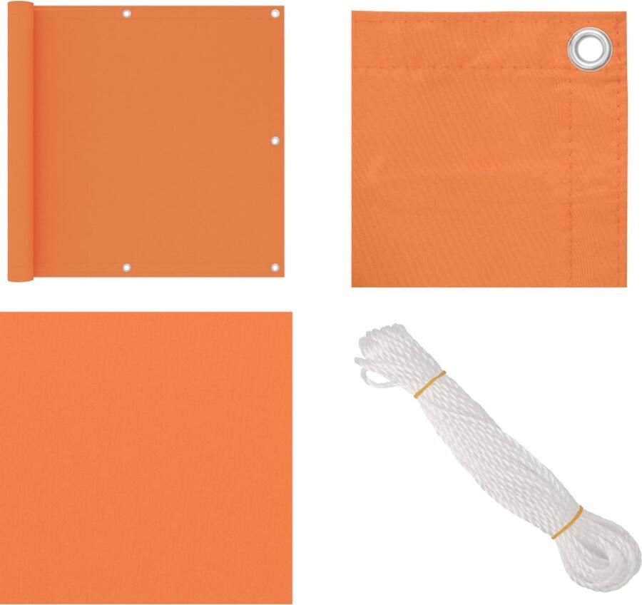 VidaXL Balkonscherm 90x400 cm oxford stof oranje Balkonscherm Balkonschermen Scherm Schermen