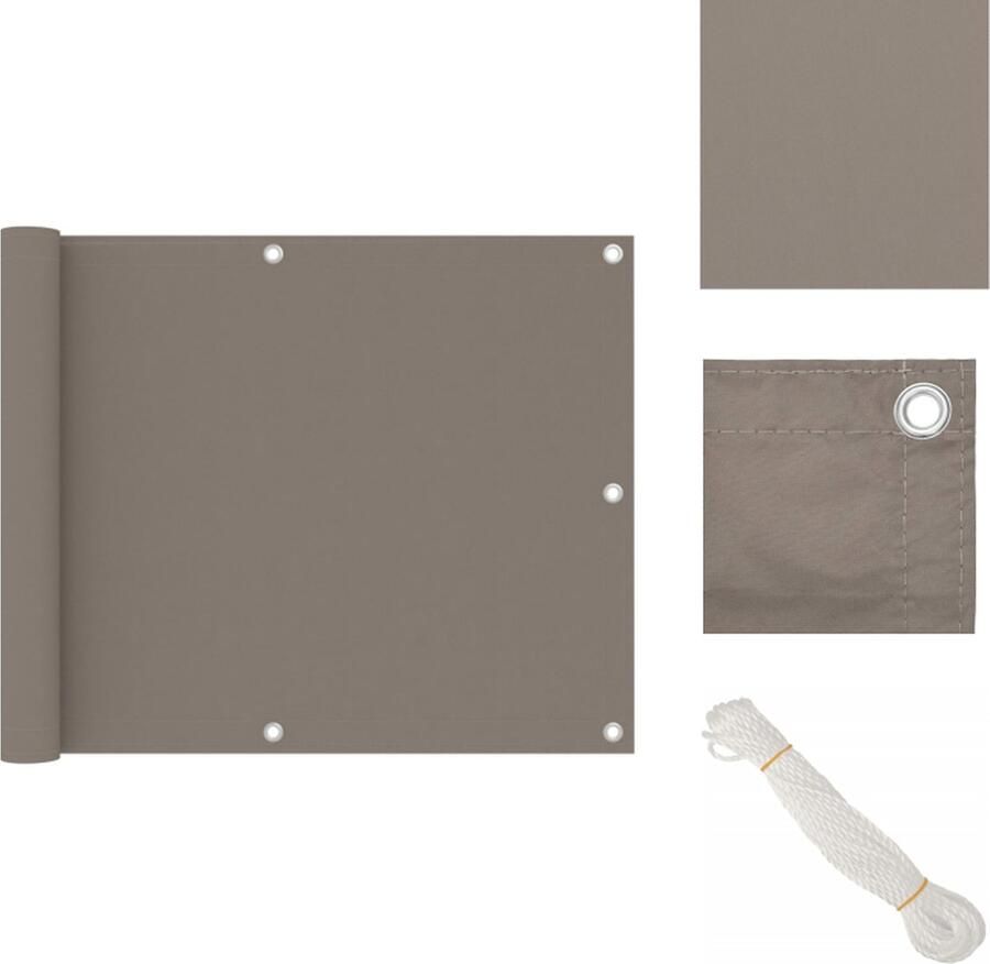 VidaXL Balkonscherm Oxford stof 75 x 400 cm Waterbestendig Parasol