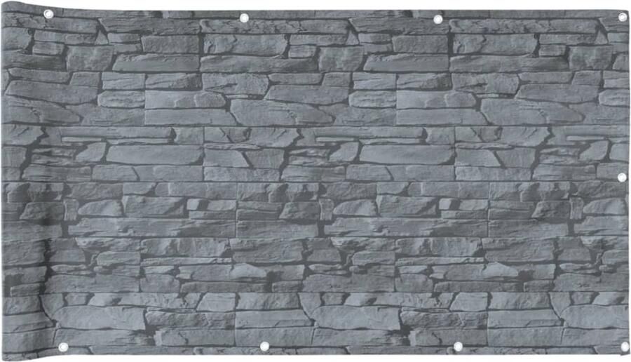 VidaXL Balkonscherm steenpatroon 300x75 cm PVC grijs