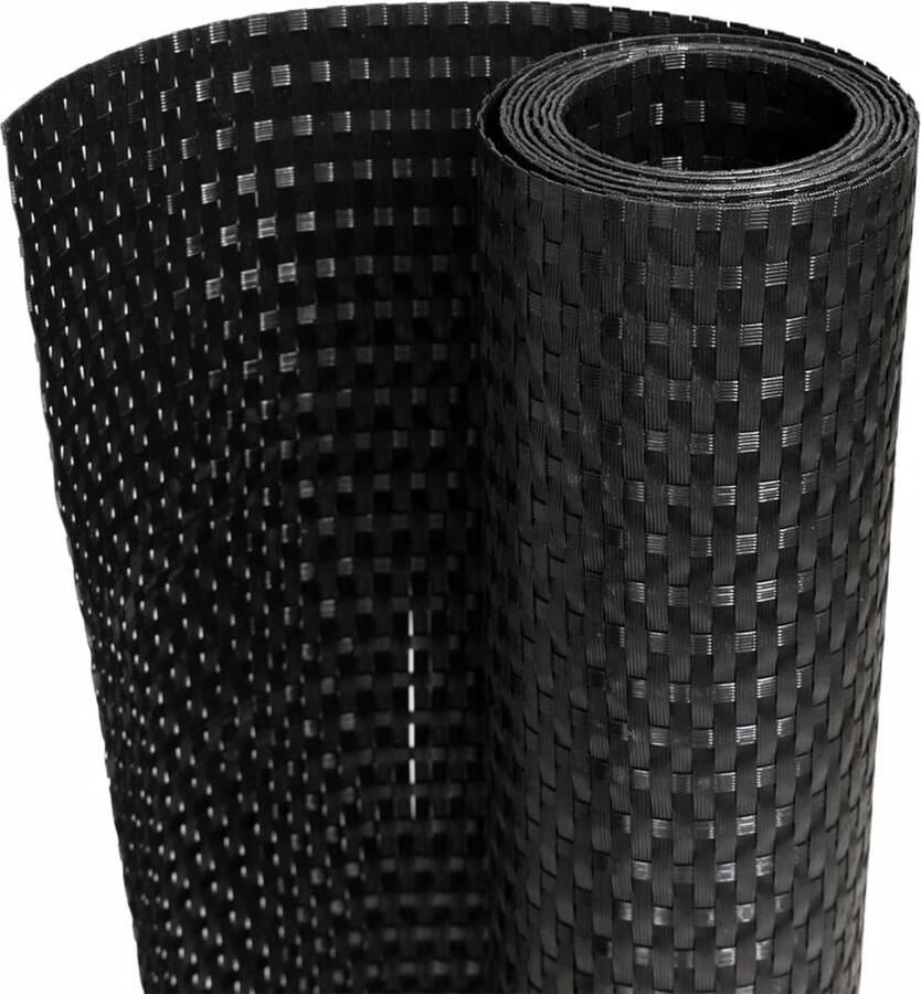 VidaXL Balkonscherm 500x90 cm poly rattan zwart