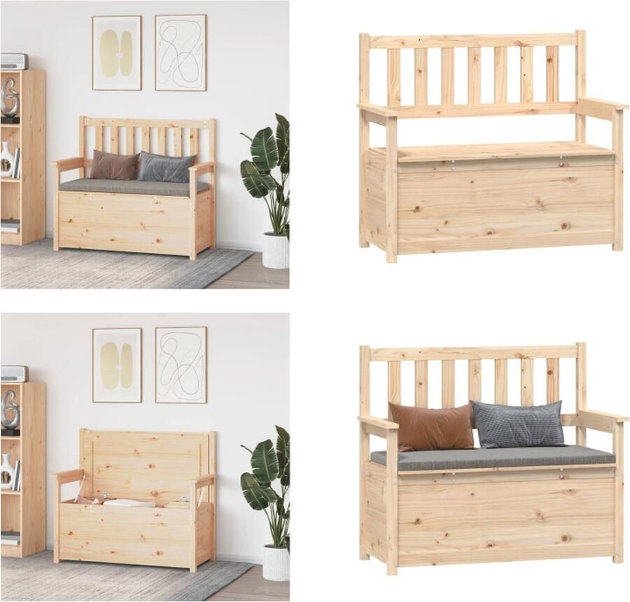 VidaXL Bankje 112-5x51-5x96-5 cm massief grenenhout Bank Banken Bankje Parkbank