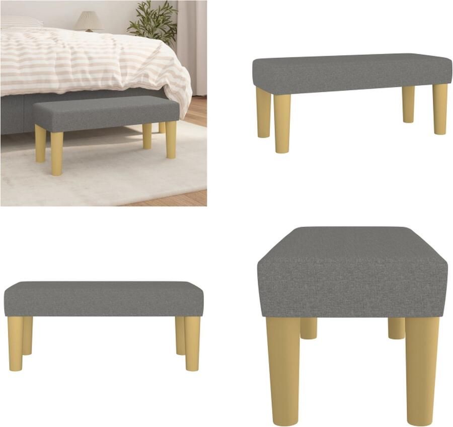 VidaXL Bankje 70x30x30 cm stof donkergrijs Bankje Bankjes Bank Zitbank