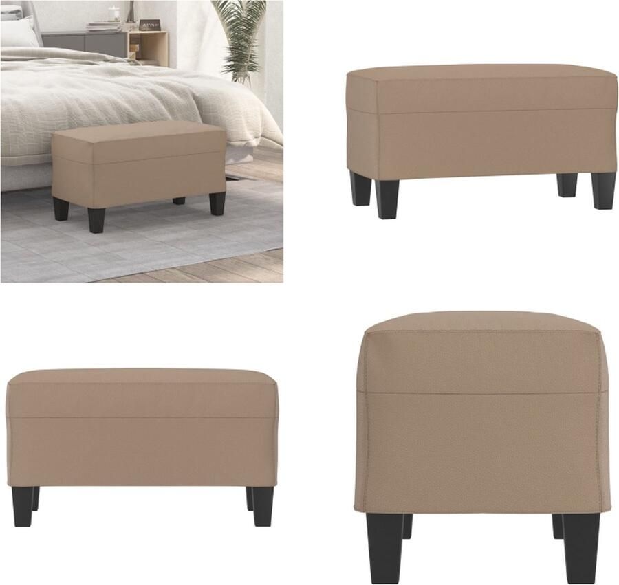 VidaXL Bankje 70x35x41 cm kunstleer cappuccinokleurig Bankje Bankjes Zitting Zitbankje