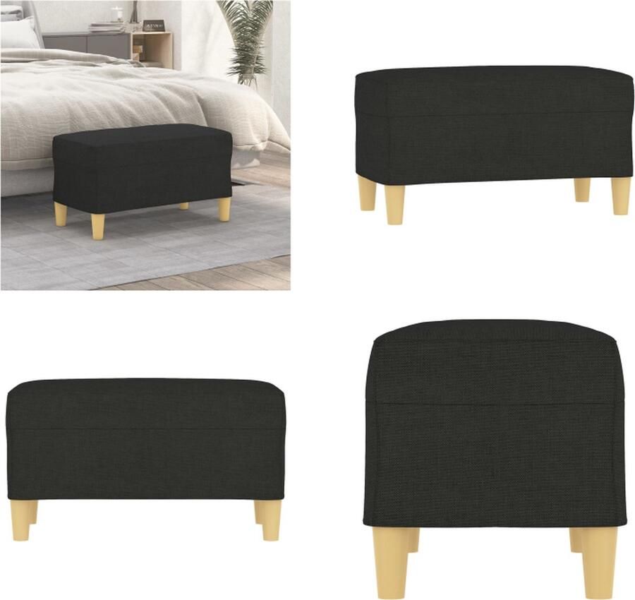 VidaXL Bankje 70x35x41 cm stof zwart Bankje Bankjes Bank Zitbank