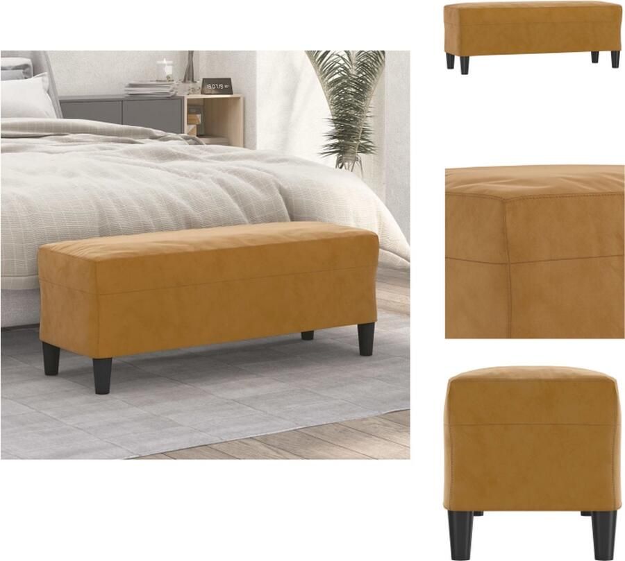 VidaXL Bankje Velvet Bruin Multifunctioneel 100 x 35 x 41 cm Tuinbank