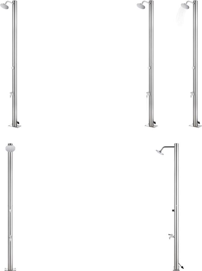 VidaXL Buitendouche 215 cm roestvrij staal Tuindouche Tuindouches Buitendouche Buitendouches
