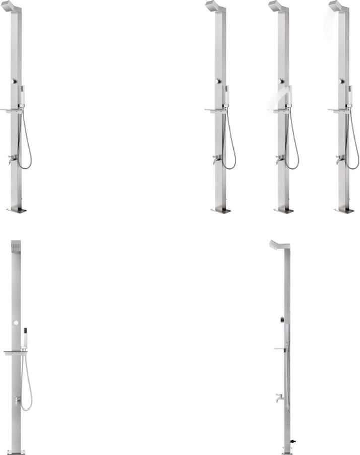 VidaXL Buitendouche 220 cm roestvrij staal Tuindouche Tuindouches Buitendouche Buitendouches