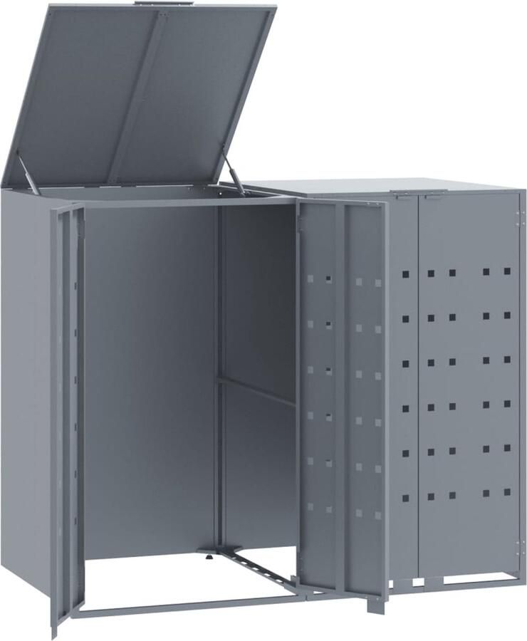 VidaXL Containerberging voor 2 containers 138x79x117 cm staal grijs