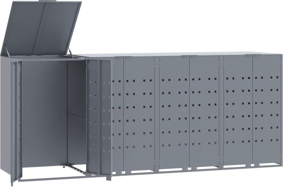 VidaXL Containerberging voor 4 containers 276x79x117 cm staal grijs