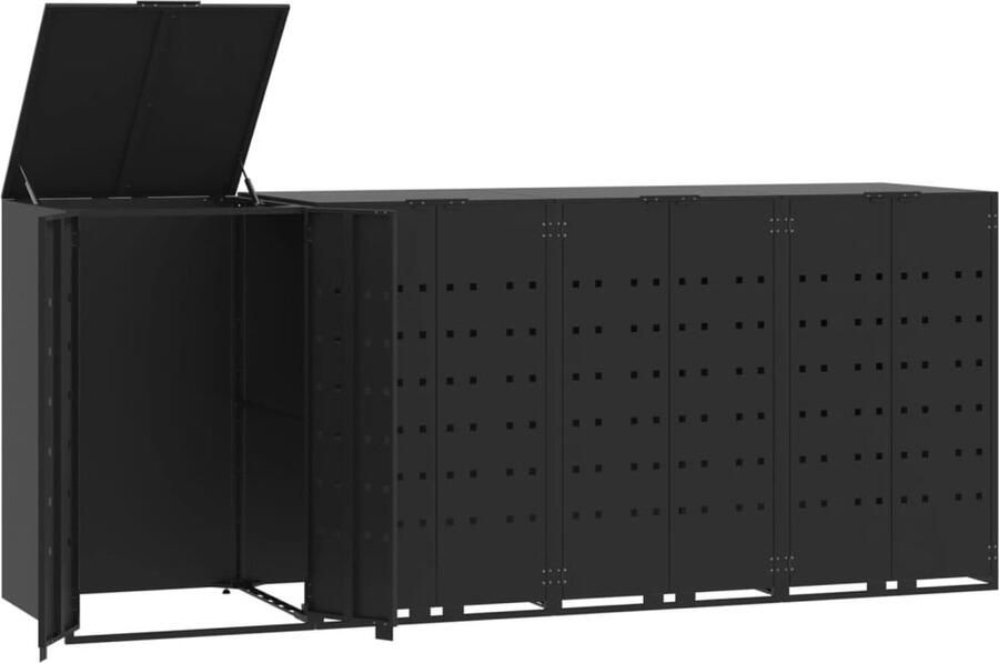 VidaXL Containerberging voor 4 containers 276x79x117 cm staal zwart