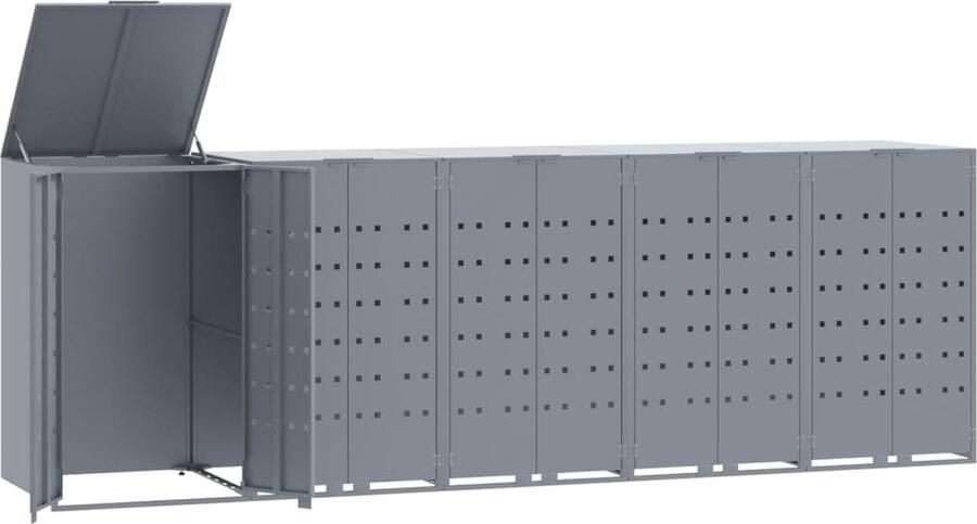 VidaXL Containerberging voor 5 containers 345x79x117 cm staal grijs
