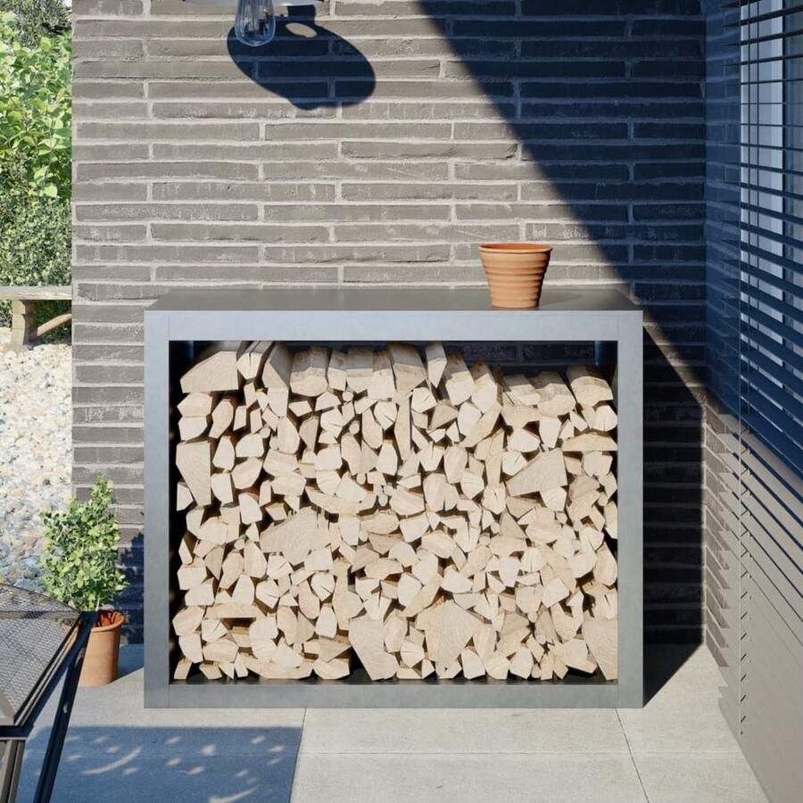 VidaXL Haardhoutrek 100x40x80 cm gegalvaniseerd staal