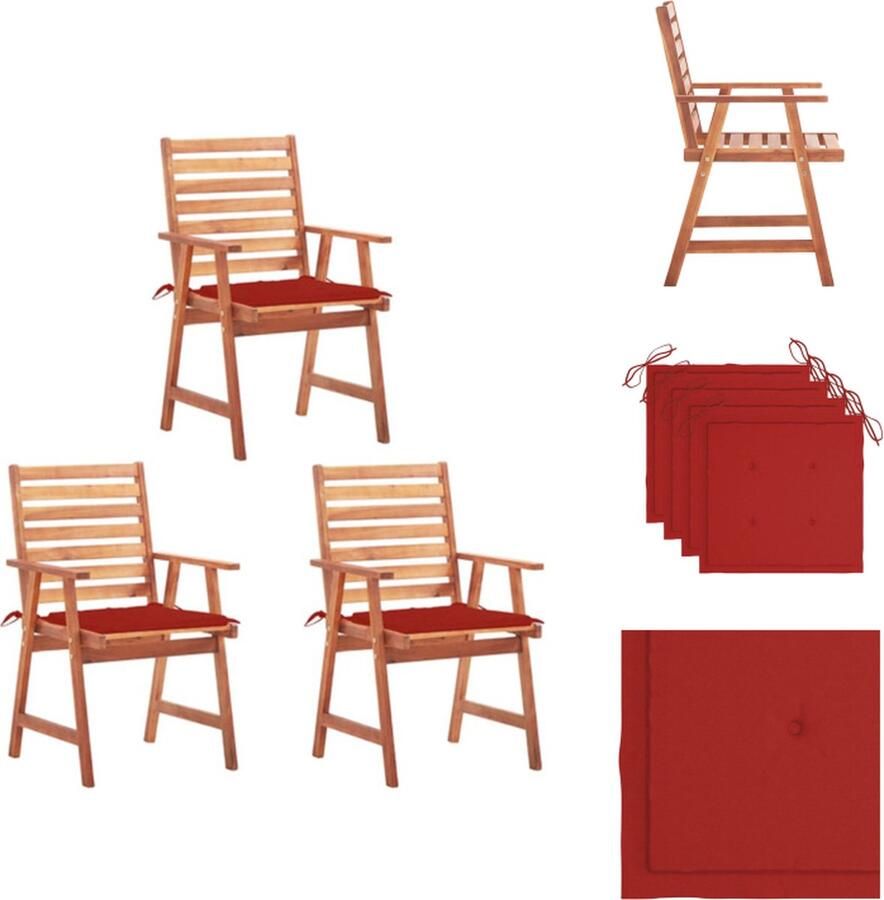 VidaXL Houten Eetstoelenset Tuin Terras 56x62x92 cm Acaciahout Tuinstoel