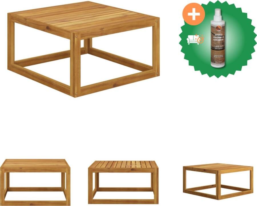 VidaXL Houten Salontafel Massief Acaciahout 68 x 68 x 29 cm Duurzaam Tuinbank Inclusief Houtreiniger en verfrisser