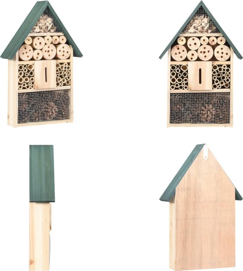 VidaXL Insectenhotel 30x10x48 cm vurenhout Insectenhotel Insectenhotels Houten Insectenhotel Houten Insectenhotels