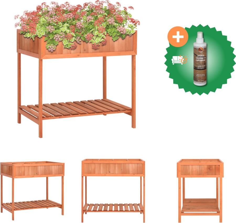 VidaXL Kruidenplantenbak 80x60x80 cm massief vurenhout Bloempot Inclusief Houtreiniger en verfrisser