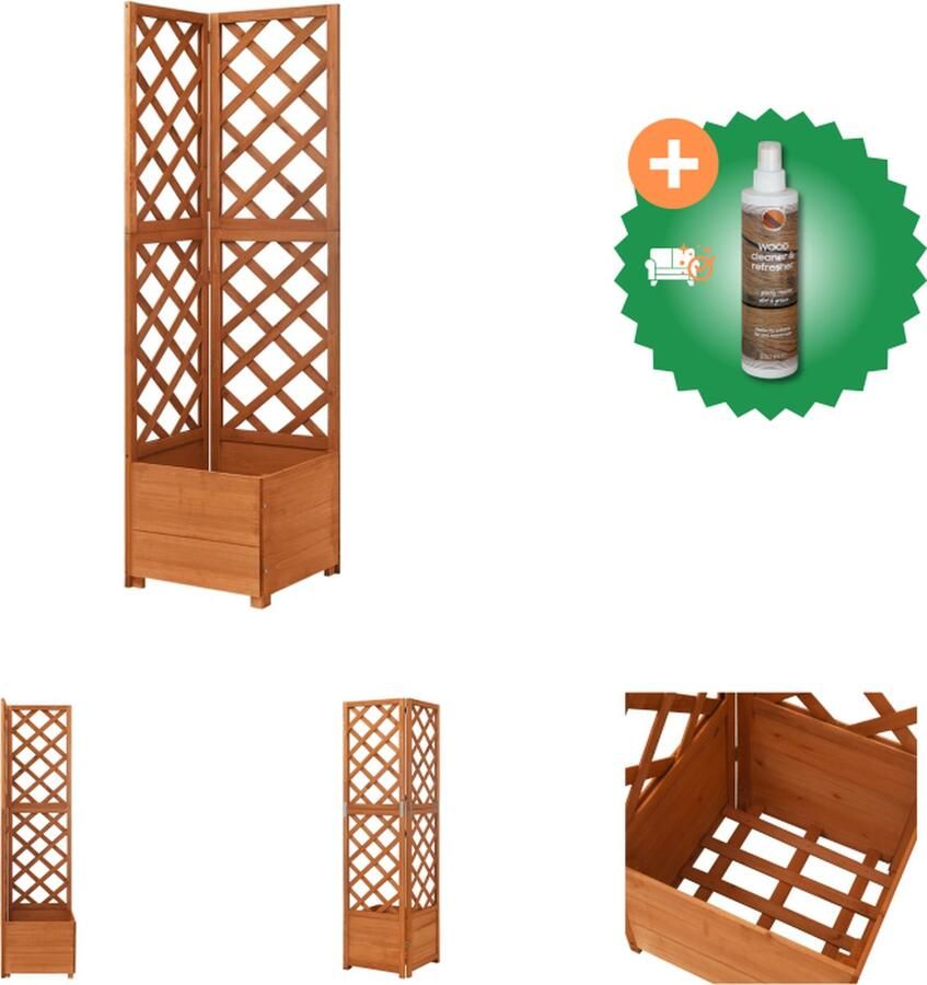 VidaXL Latwerkplantenbak hoekmodel 40x40x150 cm massief vurenhout Bloempot Inclusief Houtreiniger en verfrisser