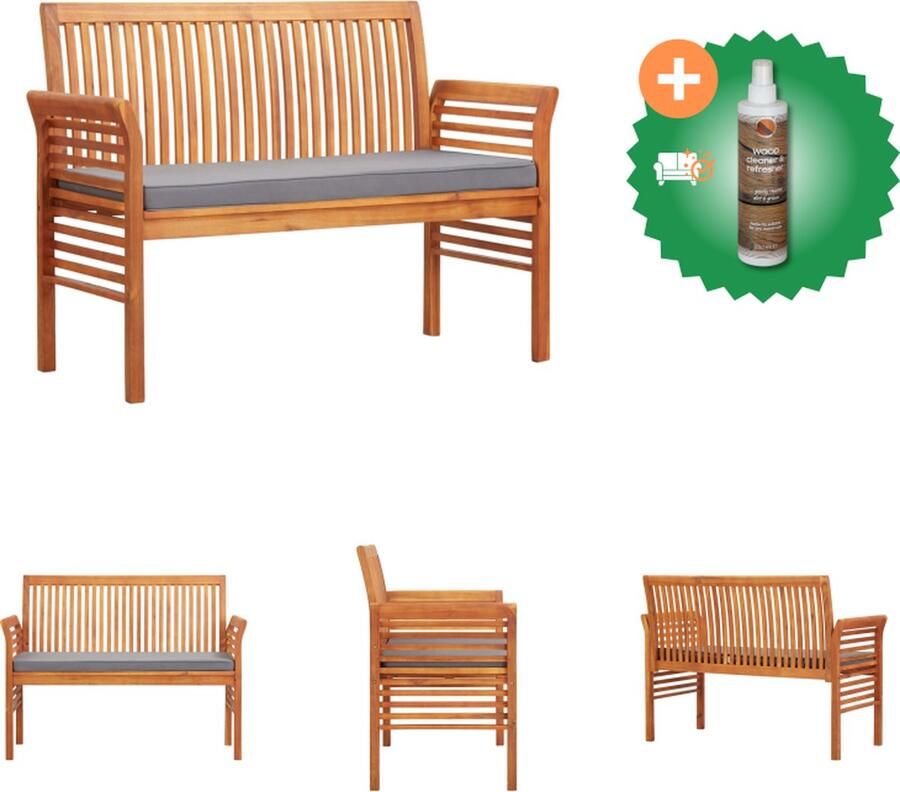 VidaXL Loveseat Terras Tuinbank 120 x 60 x 90 cm Bruin Acaciahout Weerbestendig Tuinbank Inclusief Houtreiniger en verfrisser