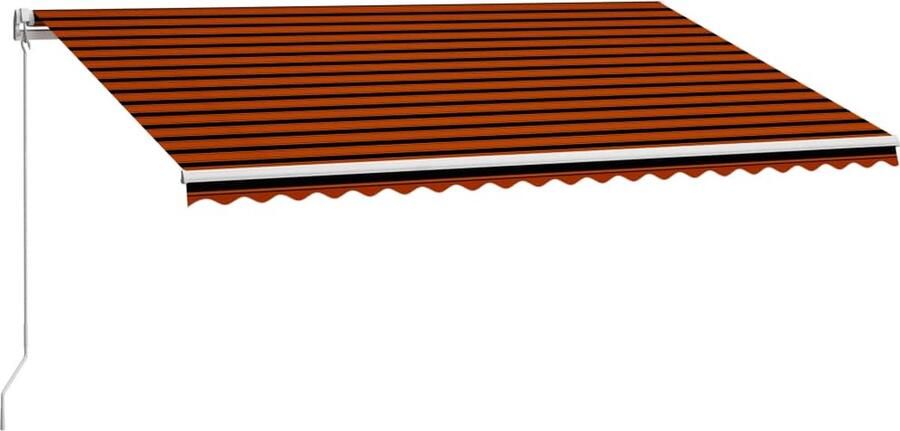 VidaXL Luifel handmatig uittrekbaar 500x300 cm oranje en bruin