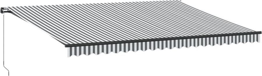 VidaXL Luifel handmatig uittrekbaar en LED 500x300 cm antraciet en wit