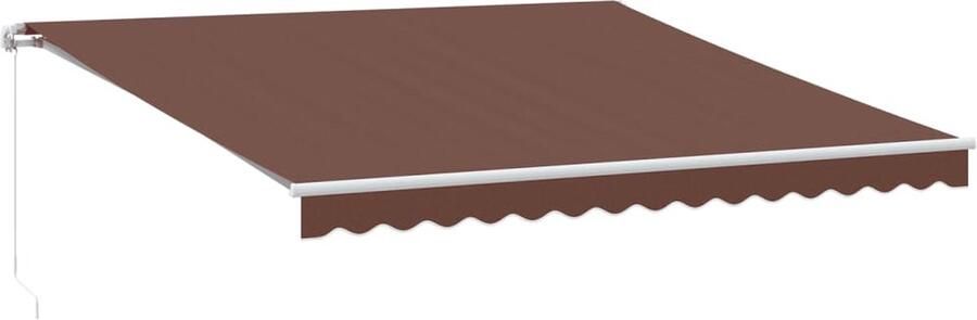 VidaXL Luifel handmatig uittrekbaar met LED 400x300 cm bruin