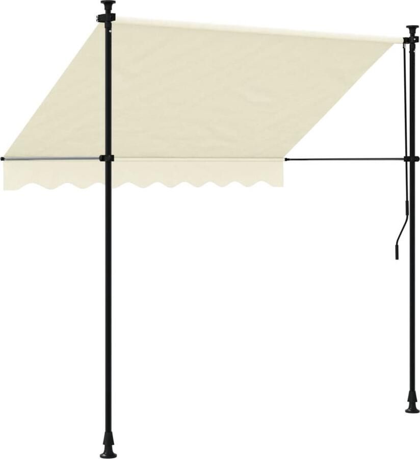 VidaXL Luifel uittrekbaar 200x150 cm stof en staal crèmekleurig