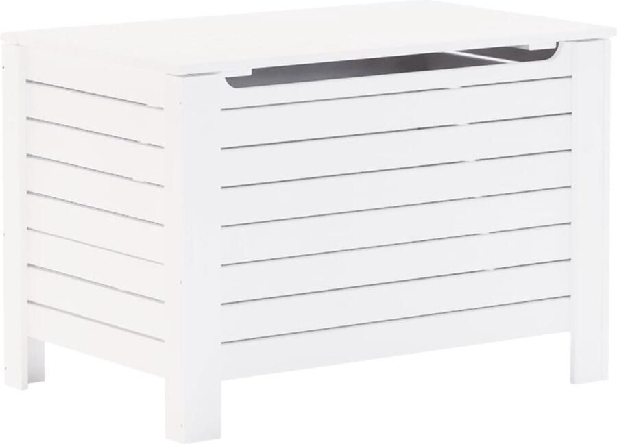 VidaXL Opbergbox met deksel RANA 80x49x54 cm massief grenenhout wit