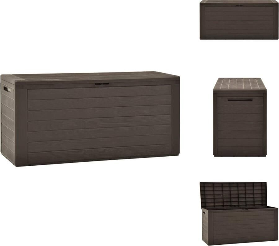 VidaXL Opbergbox Polypropyleen 116 x 44 x 55 cm 290 L Bruin Opberger