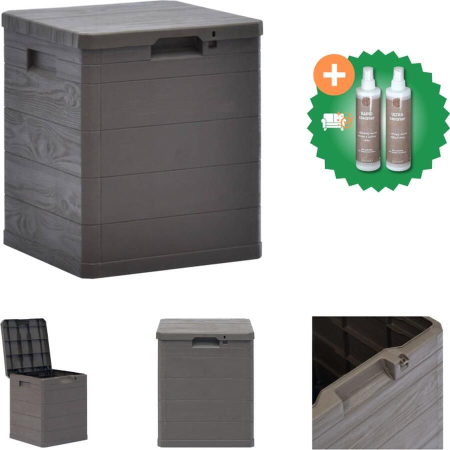 VidaXL Opbergbox voor in de tuin 90 L bruin Opberger Inclusief Onderhoudsset