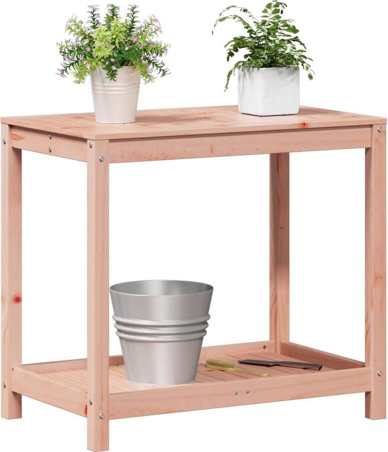 VidaXL Oppottafel met schap 82 5x50x75 cm massief douglashout