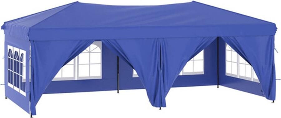 VidaXL Partytent inklapbaar met zijwanden 3x6 m blauw