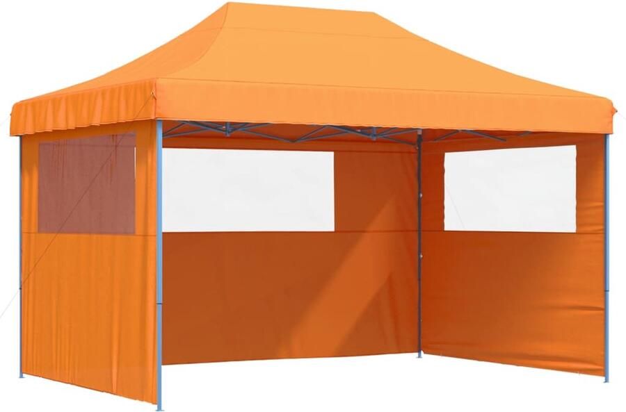 VidaXL Partytent inklapbaar pop-up met 3 zijwanden oranje