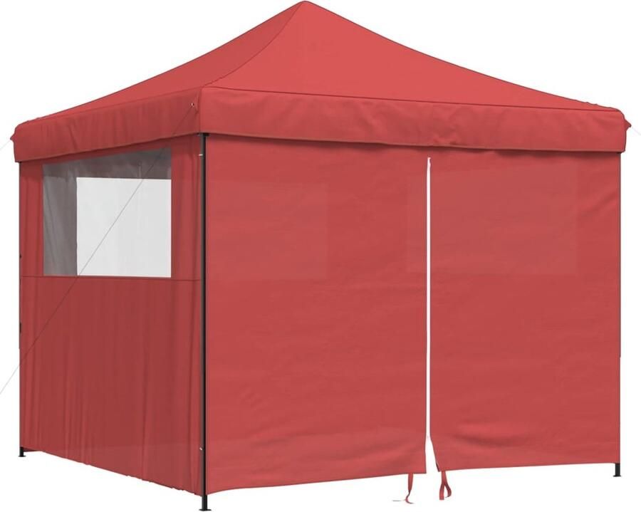 VidaXL Partytent inklapbaar pop-up met 4 zijwanden bordeauxrood