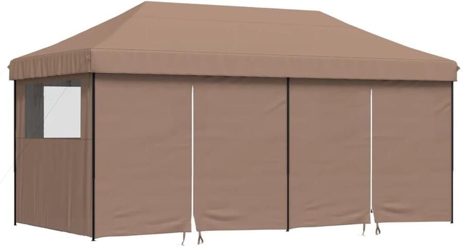 VidaXL Partytent inklapbaar pop-up met 4 zijwanden bruin