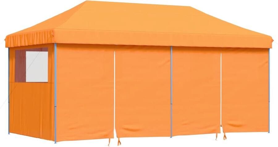 VidaXL Partytent inklapbaar pop-up met 4 zijwanden oranje