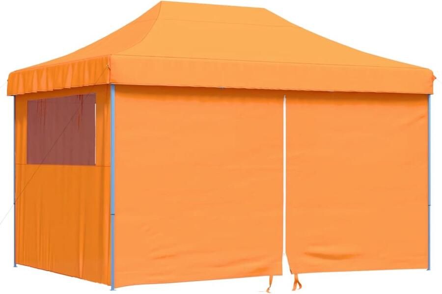 VidaXL Partytent inklapbaar pop-up met 4 zijwanden oranje