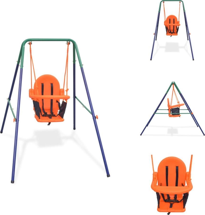 VidaXL Peuterschommel Buitenspeelgoed 96x145x120 cm Ergonomisch ontworpen zitje Speeltoestellencombinatie