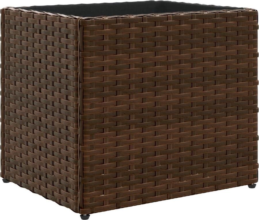 VidaXL Plantenbak 36x30x32 cm poly rattan bruin