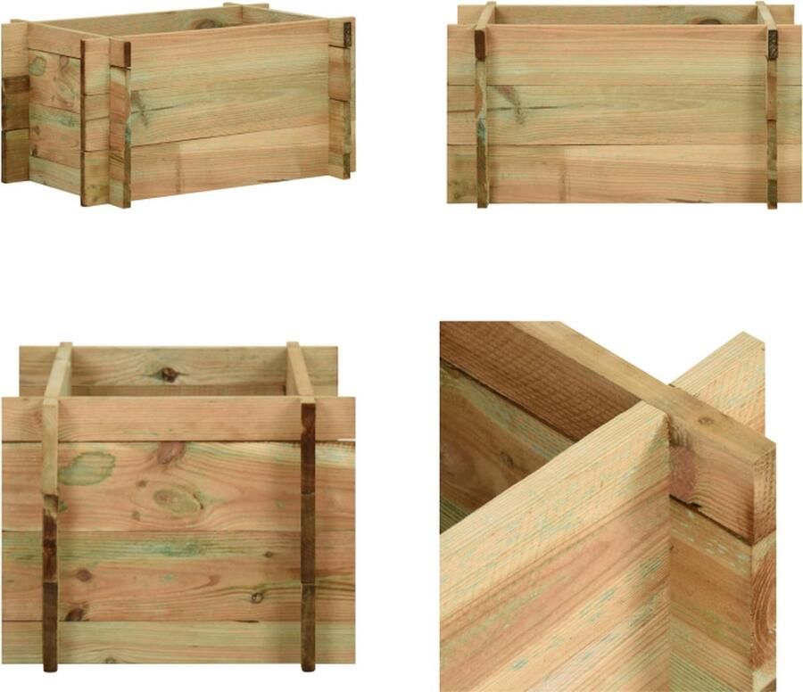 VidaXL Plantenbak 40 cm geïmpregneerd grenenhout Plantenbak Plantenbakken Tuinbak Tuinbakken