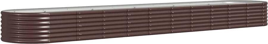 VidaXL Plantenbak 440x80x36 cm gepoedercoat staal bruin