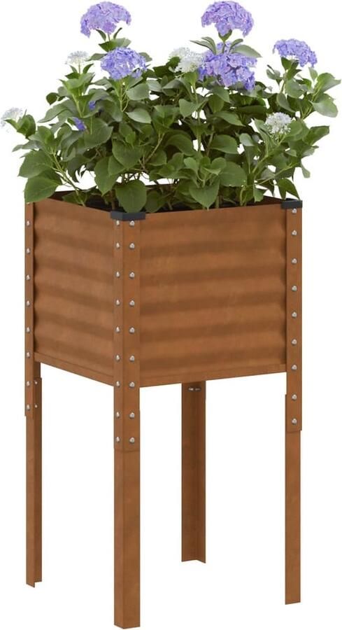 VidaXL Plantenbak 45x45x88 cm weervast staal
