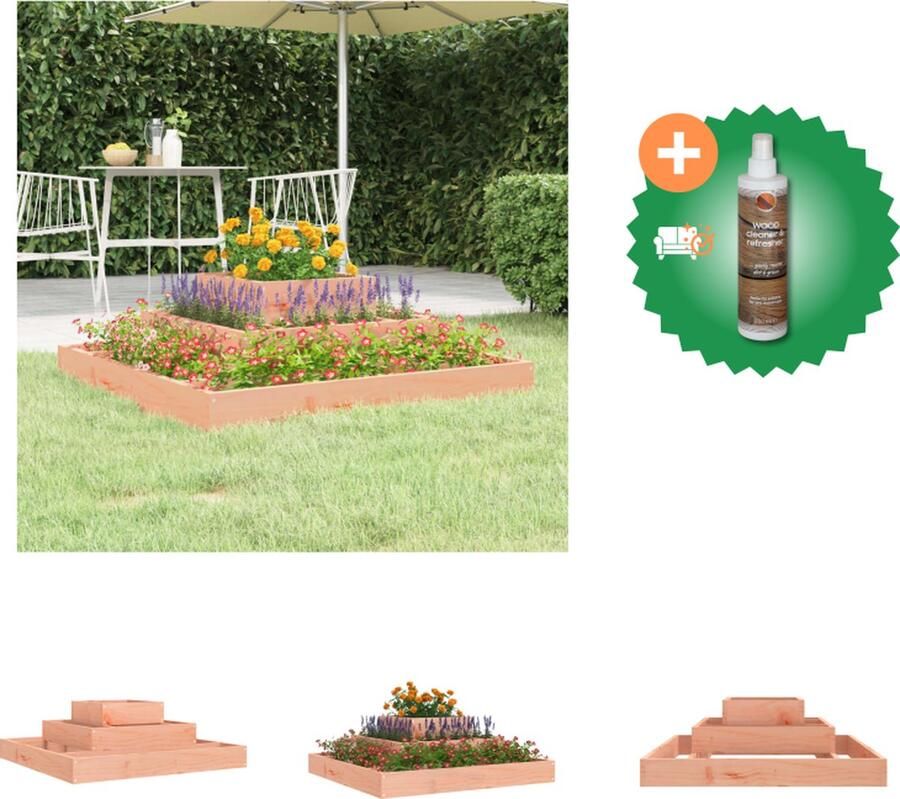 VidaXL Plantenbak 80x80x27 cm massief douglashout Bloempot Inclusief Houtreiniger en verfrisser