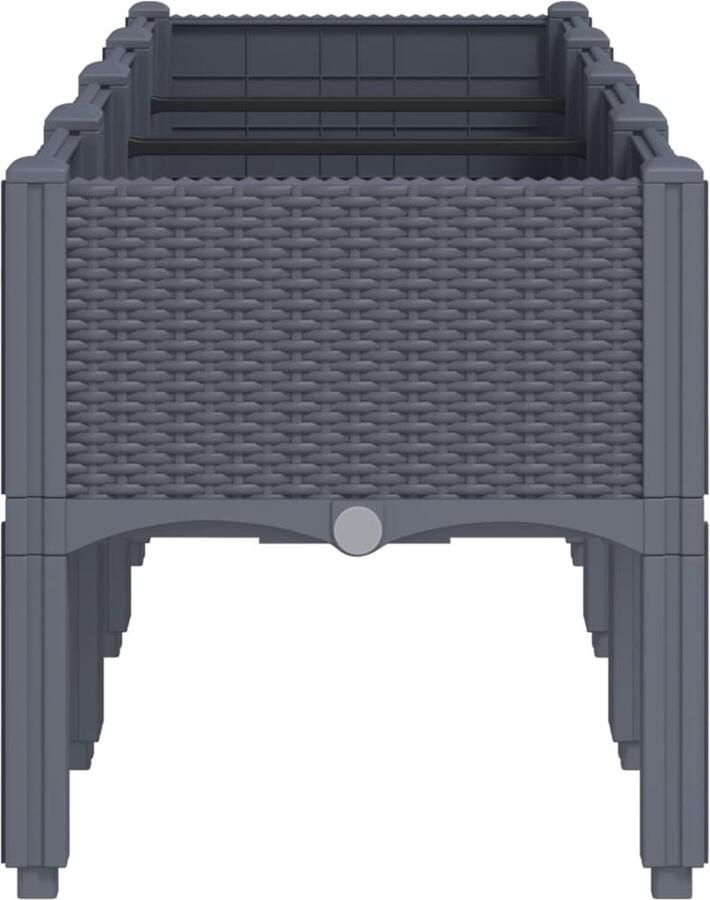 VidaXL Plantenbak met poten 160x40x42 cm polypropeen grijs
