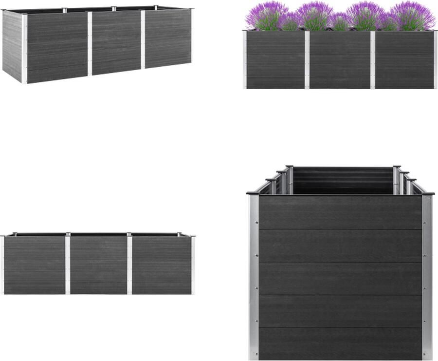 VidaXL Plantenbak verhoogd 300x50x91 cm HKC grijs Verhoogde Plantenbak Verhoogde Plantenbakken Plantenbak Plantenbakken