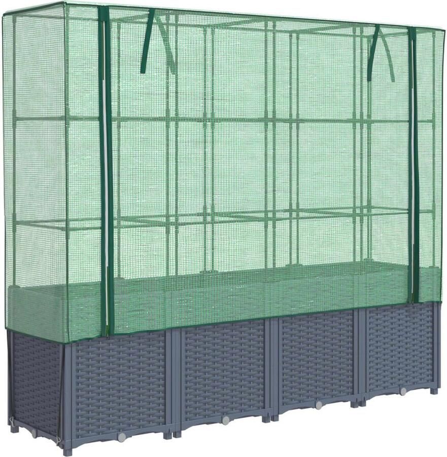 VidaXL Plantenbak verhoogd met kashoes 160x40x153 cm rattanlook