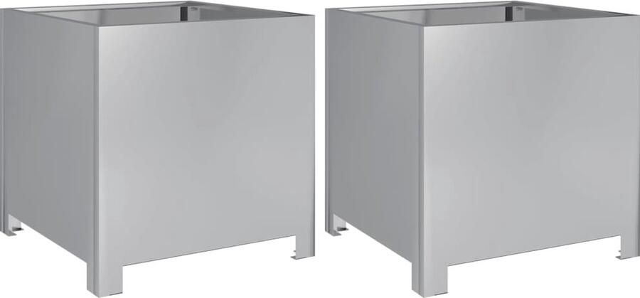 VidaXL Plantenbakken 2 st 40x40x40 cm gegalvaniseerd staal